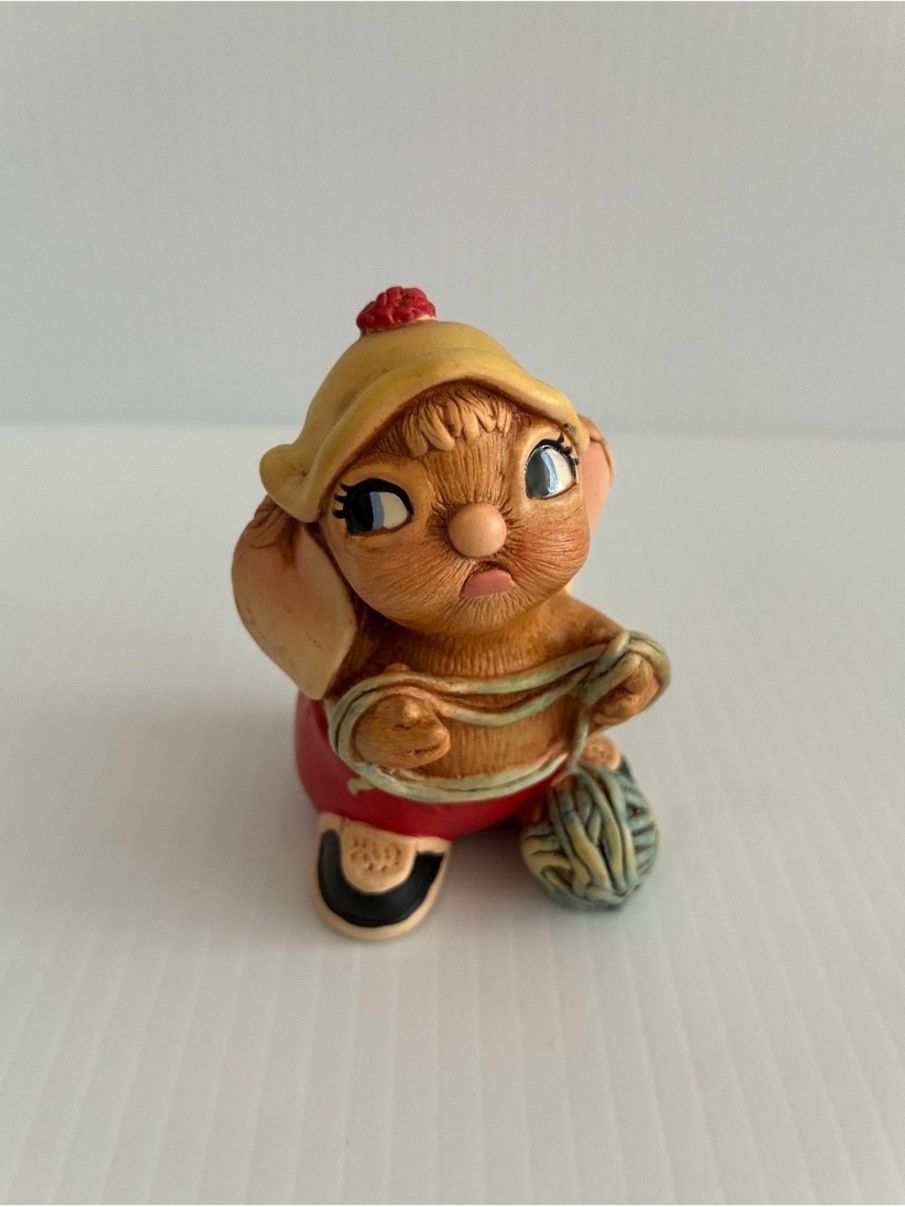 Vintage PENDELFIN Rabbit Yarn Little Hero Hand Paint Made in England Collectible